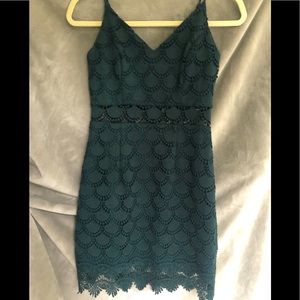 Aqua Laced Cutout Dress
